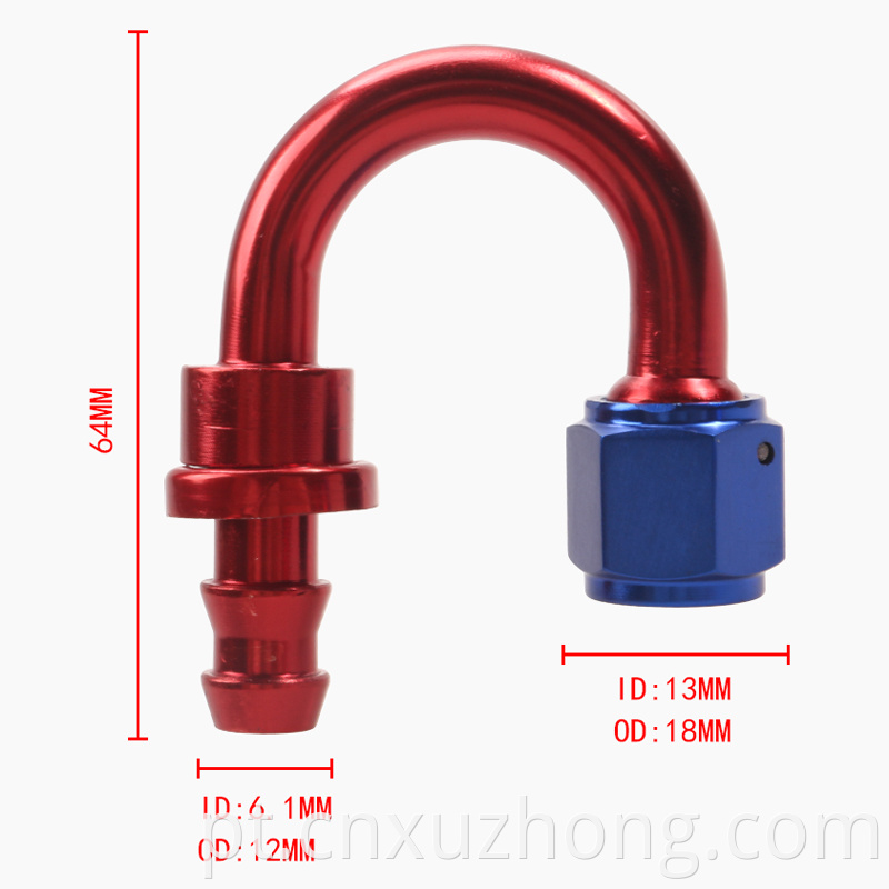 Grau Liga de Alumínio Resfriador de Óleo Giratório Óleo Combustível Linha de Gás Tubo Adaptador Extremidade AN FiAN6-90A Conector de tubulação invertido AN6 0-180